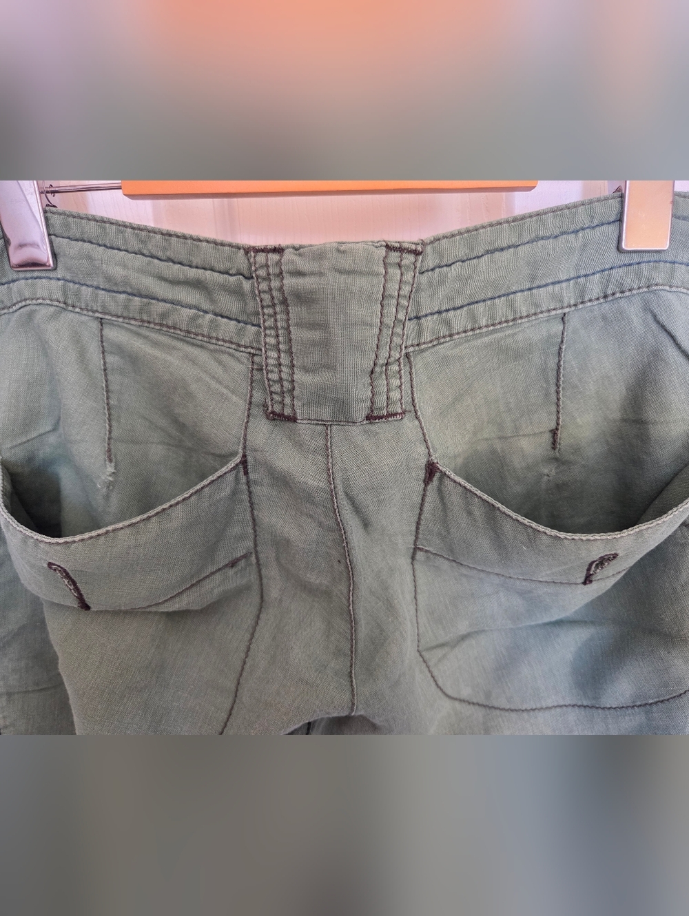 Free People Olive Green Wide-Leg Cargo Pants - Picture 7 of 11
